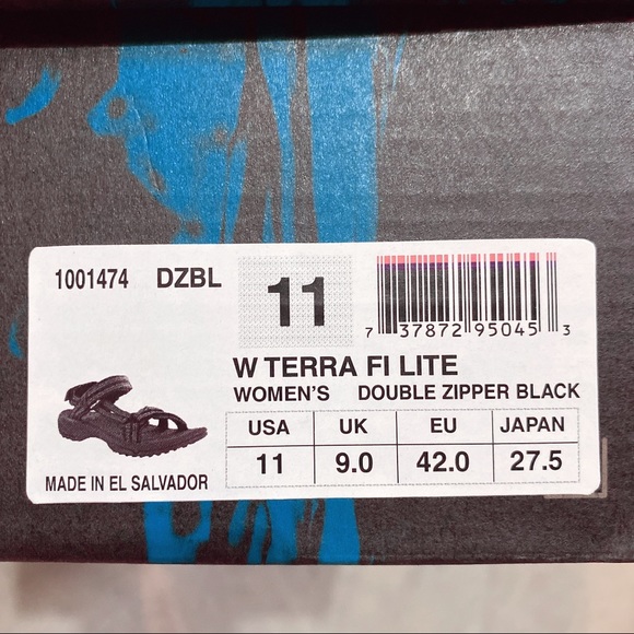 Teva 👩Terra Fi Lite Double Zipper Black Sandals